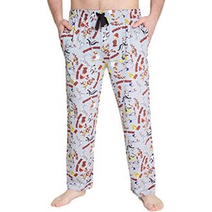 Pantaloni Pigiama Looney Tunes Taz - Uomo In Tessuto Morbido Con Stampa All-Over - Foto 11