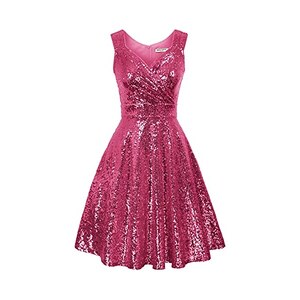 Abito Da Donna Con Paillette GRACE KARIN - Senza Maniche, Scollo Quadrato, Mini Abito Per Feste E Cocktail - Foto 11