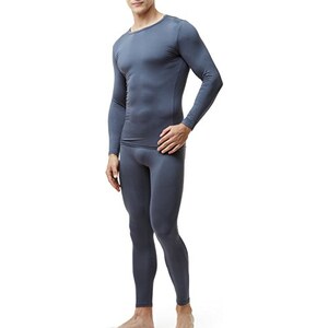 Set Intimo Termico Uomo In Cotone Con Pile – Camicia A Maniche Lunghe E Pantaloni – Strato Base Invernale Da Sci - 3