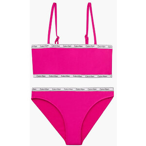 Calvin Klein CK Completo bikini bambina con brassière - Logo Tape ...