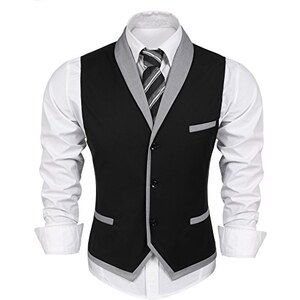 Gilet Uomo da Cerimonia in Tessuto Slim F con Catena