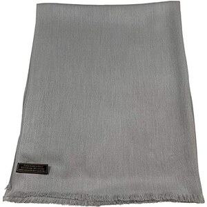 CJ Apparel Grigio Argento Solido Colore Disegno Nepalese Fringe Scialle CJ Apparel Grigio Argento Solido Colore Disegno Nepalese Fringe Scialle