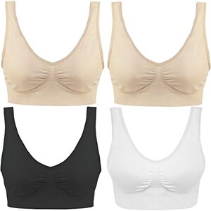 Boolavard Reggiseno Sportivo 4 Pezzi – Senza Ferretto, Senza Cuciture, In Nylon Ed Elastan, S-XXXL, Perfetto Per Yoga E Fitness - 2