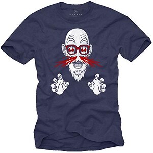MAKAYA Maglette Divertenti Uomo Nerd - Goku Dragon Gym Master Roshi