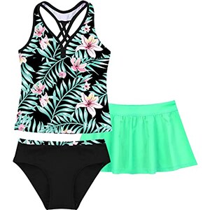 Costume Bagno Bambina 3 Pezzi - Tankini + Pantaloncini + Slip | Poliestere, Multicolore - Foto 7