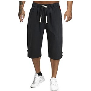 Pantaloncini Uomo In Cotone E Lino TARAINYA - Estivi Con Coulisse E Tasche