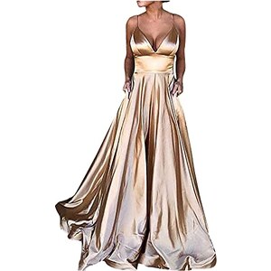 Snovoer Abito estivo lungo da donna, elegante, per feste, abito da
