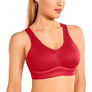 SYROKAN Reggiseno Sportivo Donna Sostegno Forte Apertura Frontale Senza Ferretto Imbottito Nero L