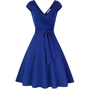 Abito Da Cocktail Missufe Donna, Scollo A Cuore, Maniche Corte, Vintage, Colore Unito, Taglie Standard, Corto