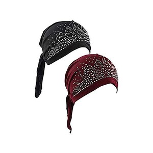 LIMHOO Cappello turbante da donna pre-legato intrecciato