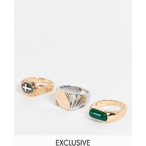 DGIDDK Set di anelli creativi regolabili minimalisti scavati in