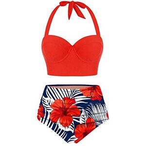BeautyIn Pantaloncini da Bagno Tankini da Donna a Vita Alta