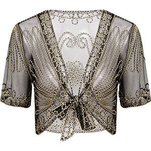 Coprispalle Donna In Pizzo A Rete Y2K - Maniche Lunghe Con Fiocco - Cardigan Estivo Grunge - Taglia Unica - Colore Blu