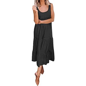 RPAEOY Vestito Donna Sexy Senza Maniche Mini Vestiti Corto Estivo Abito Nero Aderente Bodycon Corto Vestito per Feste Club Ccocktail Discoteca (Nero,S