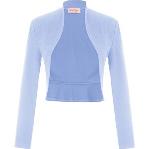 Bolero In Velluto Vintage Per Donna – Coprispalle Con Maniche 3/4 – Cardigan Aperto Scollo A V Foderato – Elegante Giacca Leggera - 5
