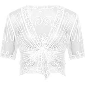 Ranrann Coprispalle Bambina Cerimonia Cardigan In Cotone Manica Lunga Bolero Principessa Floreale Giacca Invernale Ragazza Mantella Damigella D'Onore Bianco 2-3 Anni - Foto 4