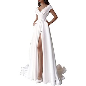 Ever-Pretty Vestito da Sera Donna Lungo Cintura Rotondo Manica Lunga Elegante Abiti da Cerimonia Verde eucalipto 46
