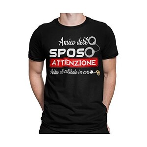 STAMPATEK Maglietta Addio al Celibato Amici dello Sposo T-Shirt Festa a