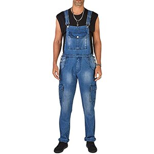 Taglio Largo Vintage Salopette Uomo Denim ENEN Jeans Con