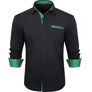 Redbridge Camicia Uomo Casual Vestibilità Regolare Manica Arredata Ricamata