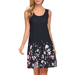 Vestito Donna Estate - Abito Spiaggia Senza Maniche Corto Con Collo Sospeso - Foto 2