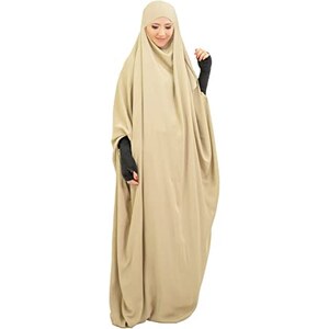 BaronHong Muslim Islamic Clothing- Abito Lungo da Donna Manica Lunga Cocktail Denim Kaftan (Blu, M