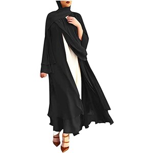 Odizli Abaya Musulmano Donna Manica Lunga Scollo A V Linea Tutto Corpo Lungo Arabo Dubai Ramadan Abito Da Preghiera Bianco Taglia Unica 129170543