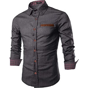 Camicia Uomo Slim Fit Antimacchia - Maniche Lunghe Senza Stiro Per Lavoro E Tempo Libero - Foto 9