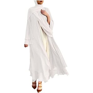 Abito lungo da donna, lungo, formale, casual, elegante, musulmano, abaya islamico, elegante, arabo, caftano, a maniche lunghe, abbigliamento da preghiera Islam Dubai, Ag., S