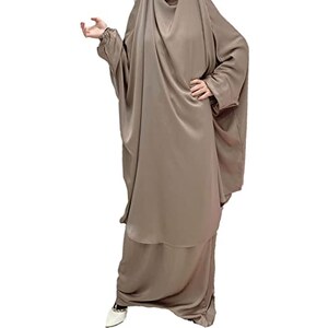 Set Abito Preghiera Hijab Per Bambina 3-10 Anni &ndash; Abito Musulmano Ramadan Burqa Sopra Testa