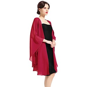 Scialle Donna Elegante - Stola Chiffon Per Cerimonie Nozze Eventi - Foto 9