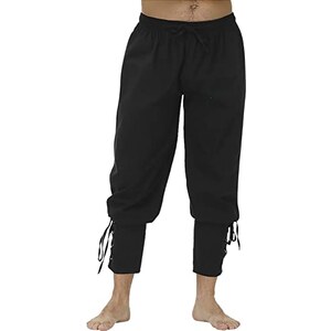Pantaloni Larghi Uomo In Cotone E Lino, Stile Medievale E Rinascimentale, Per Costume Vichingo, Pirata O Contadino, Taglie S-XXL