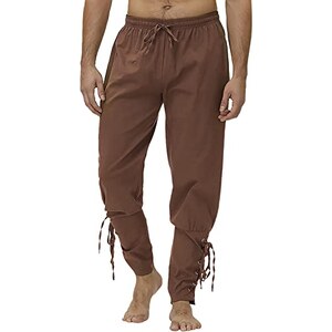 FYMNSI Pantaloni Medievali Uomo Con Lacci – Per Cosplay, Halloween, Rinascimentali, Taglie M-3XL - 3