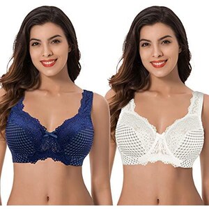 Reggiseno Senza Ferretto Minimizer Per Taglie Forti Curve Muse | Senza Imbottitura, Con Pizzo Ricamato, Taglie Dalla D Alla G