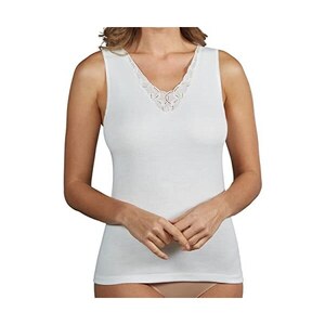 Set 3 Canottiere Termiche Donna In Lana E Cotone - Made In Italy, Spalla Larga Con Pizzo - Foto 10