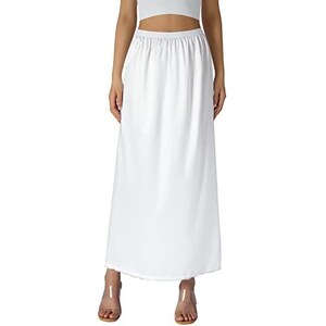 Merfrede Gonna longuette elastica a vita alta da donna casual a costine Merfrede Gonna longuette elastica a vita alta da donna casual a costine