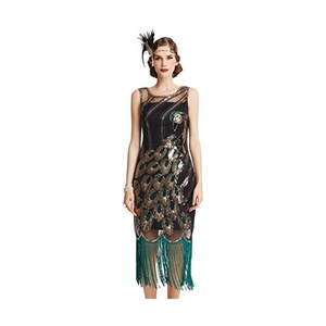 IBTOM CASTLE Vestiti Anni 20 Donna Abito Vintage Gatsby Paillettes e Frange Flapper Cocktail Abiti da Festa di Carnevale Halloween Estiva in Maschera Verde S IBTOM CASTLE Vestiti Anni 20 Donna Abito Vintage Gatsby Paillettes e Frange Flapper Cocktail Abiti da Festa di Carnevale Halloween Estiva in Maschera Verde S