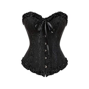 ASOS DESIGN - Dia - Corsetto nero senza spalline ricamato