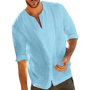 T-Shirt Uomo Maniche Lunghe In Cotone Con Taschino – Casual, Morbida Ed Elastica, Primavera/Autunno