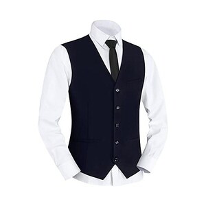 Gilet da uomo, senza maniche, giacca da lavoro, da uomo, vintage, da uomo, slim fit, da uomo, tinta unita, casual, con bottoni, A-Grey., L