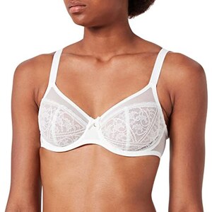 Wacoal Reggiseno Donna Altamente Coprente In Pizzo Chantilly, Con Ferretto, Finestra A Rete Trasparente, Beige