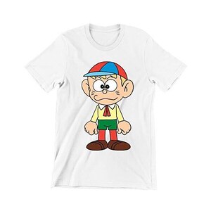 T-shirt Carletto Cartoon Années 70-80 - 100% Coton, Coupe Regular, Blanc - Marque Roly, Neuf Avec étiquettes