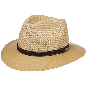 Stetson Cappello Di Paglia Tavello Traveller - Unisex - Protezione UV - Tesa 6 Cm - Per Spiaggia E Estate