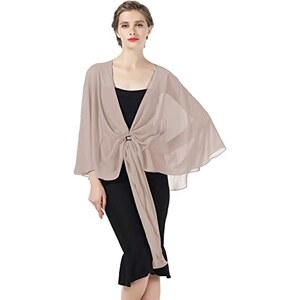 Elegante stola voor dames, ceremonie, chiffon, effen, wikkelstola, sjaal voor dames, zomer, stola, satijn, chiffon, schouderdoek voor avondjurken, bruiloften, feesten, geschenken, 180 x 70 cm