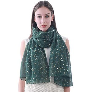 Sciarpa Donna Lina & Lily Con Stampa Stelle - Foulard Leggero 90x180cm In Poliestere, Stola Multiuso - Foto 9