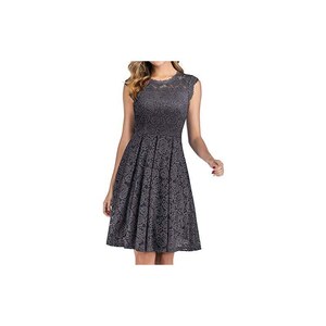 Abito Donna HOMEYEE Vintage In Pizzo Floreale - Manica 3/4, Scollo A V, Svasato, Per Cerimonie - Foto 7