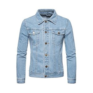Giacca In Denim Strappata LAMKUKU Uomo, Blu, Taglia 3XL, Jeans Classico Con Buchi, Slim Fit - 2