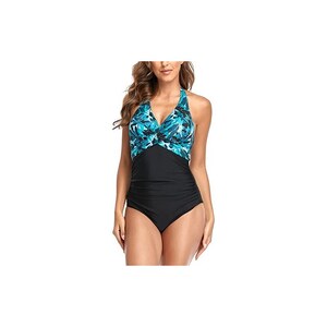 CUPSHE, Costume da bagno intero da donna, con scollo a V, controllo della pancia, doppie cinghie regolabili, con cout-out sul retro e anello O-ring, XS