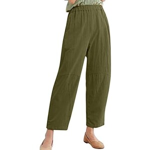Pantaloni Baggy A Gamba Larga Donna, Estivi, Con Elastico In Vita E Tasche Laterali, Comodi Per Viaggi E Tempo Libero - 6