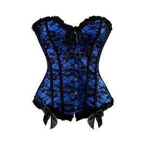 SLIMBELLE Corsetto Gotico Sexy Donna Overbrust Bustino Burlesque Steampunk Corsetti Modellante Top Cerniera Shapewear Vintage Cincher Per Halloween Carnevale Festa 104309925